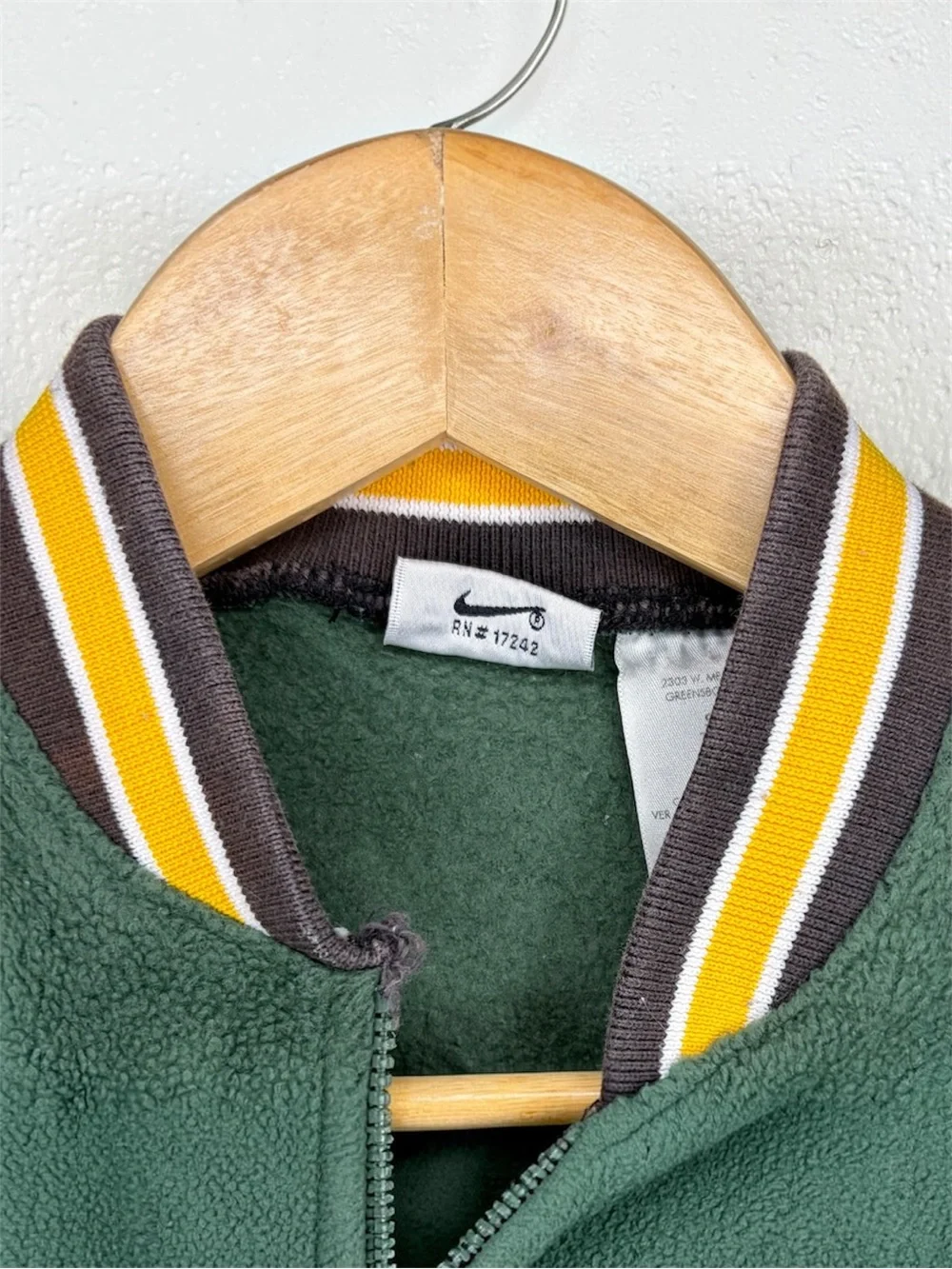 Nike Vintage Kids Green & Yellow Zip Fleece Jacket